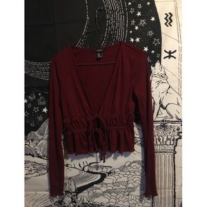 Dark red tie top
